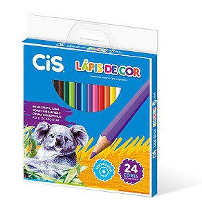 LAPIS DE COR CIS PLASTIC-SEXTAVADO COM 24 CORES
