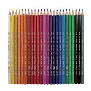 LAPIS DE COR DE MADEIRA 24 CORES SEXTAVADO LEO E LEO