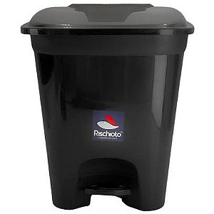 LIXEIRA C/PEDAL QUADRADA PRETA RISCHIOTO