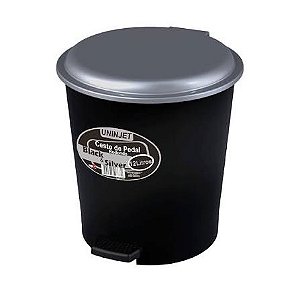 LIXEIRA C/PEDAL REDONDA 12L LISO PLAST 27X27 PR/PRA UNINJET