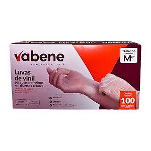 LUVA VINIFLEX M TRANSLUCIDA CAIXINHA C/100 UN VABENE