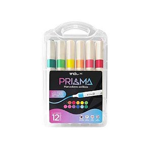 MARCADOR ACRILICO PRISMA 12 CORES BOX