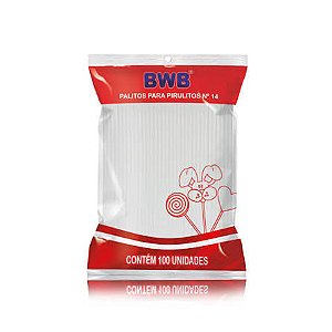 PALITOS P/ PIRULITO MEDIO CRISTAL PCT C/100 UN BWB