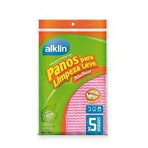 PANO MULTIUSO LIMPEZA LEVE 33X50 ROSA C/5 UN ALKLIN