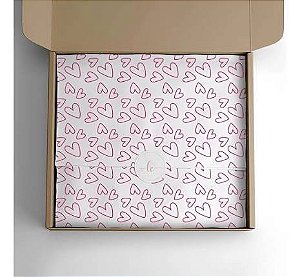 PAPEL DE SEDA PREMIUM ESTAMPA CORACAO 30X70CM