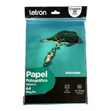 PAPEL FOTO ADESIVO A4 135GM2 PCT/50F LETRON