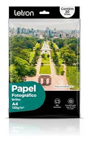 PAPEL FOTO BRILHO A4 120GM2 PCT/20F LETRON