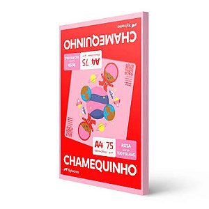 PAPEL SULFITE  A4 ROSA  75G COM 100 FOLHAS CHAMEQUINHO