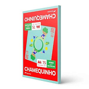 PAPEL SULFITE  A4 VERDE 75G COM 100 FOLHAS CHAMEQUINHO
