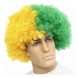 PERUCA BLACK POWER VERDE AMARELO TORCIDA POLIESTER