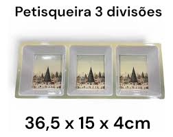 PETISQUEIRA TRIO MELAMINA GUIRLANDA 36,5CM X 15CM
