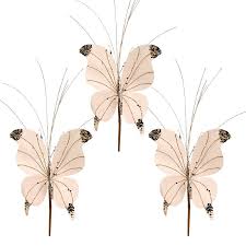 PICK NATALINO BORBOLETA CHAMPANHE C/ GLITTER 27CM X 14CM