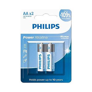 PILHA ALCALINA PEQUENA AA C/2 PHILIPS