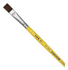 PINCEL ESCOLAR PLAST AMARELO CHATO 10