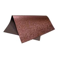 PLACA DE EVA COM GLITTER 40X60CM  MARROM EVABRAS