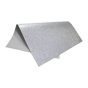 PLACA DE EVA COM GLITTER 40X60CM PRATA EVABRAS