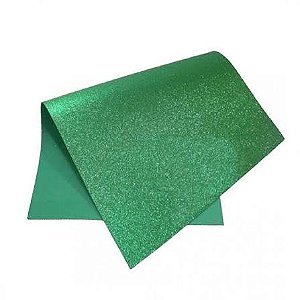 PLACA DE EVA COM GLITTER 40X60CM VERDE EVABRAS