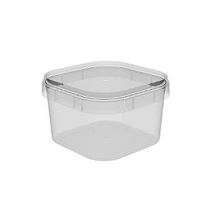 POTE QUADRADO C/TAMPA 150ML PLASTILANIA