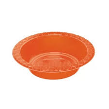 PRATO REDONDO 15CM LARANJA NEON  STRAWPLAST 337