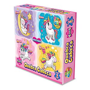 QUEBRA-CABECA 4 EM 1 - UNICORNIO - 6, 9, 12 E 16 PCS
