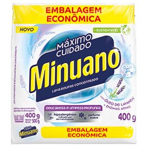SABÃO EM PO MINUANO 400G BRANCO EMBALAGEM ECONOMICA