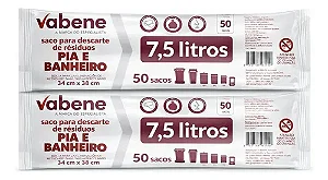 SACO LIXO PIA E BANHEIRO 7,5L/3KG  34X38 BCO VABENE