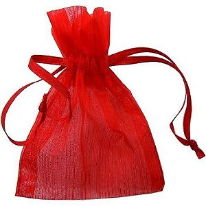 SACO ORGANZA 9X11CM C/10 UN EIXO VERMELHO