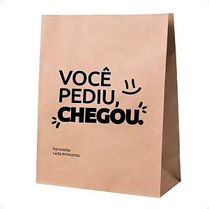 SACO SOS FAST FOOD PEDIU CHEGOU 11X8X26CM 3KG DUPACK
