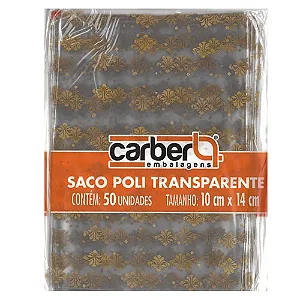 SACO TRANSPARENTE ARABESCOS 10X14 CM CARBER