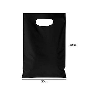SACOLA BOCA DE PALHACO 30X40 PRETO KROMASA