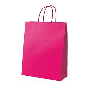 SACOLA DE PAPEL PINK 26 X 21 X 9 VINCO