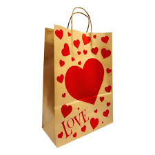 SACOLA KRAFT P 26X18X10 CORACOES