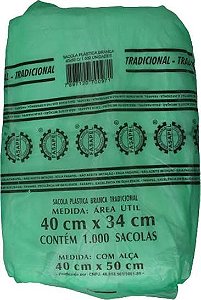 SACOLA VERDE 40X50 FONTE RENOVAVEL REFORÇADA FASAPEL