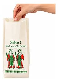 SACOS DE PAPEL BRANCO SAO COSME E DAMIAO 9X27CM