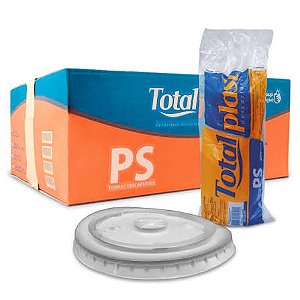 TAMPA C/ FURO TRANSPARENTE 200ML TOTALPLAST PT 200/250ML COPO 400/440/500/550ML