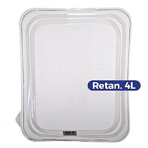 TAMPA PET P/ASSADEIRA RETANGULAR 4,0 LITROS PRA VIAGEM