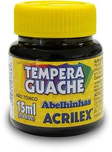 TINTA GUACHE PRETO 15ML ACRILEX