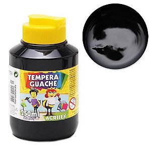 TINTA GUACHE PRETA 250ML ACRILEX