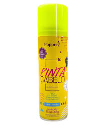 TINTA SPRAY PINTA CABELO AMARELO FLUORESCENTE 150ML POPPER
