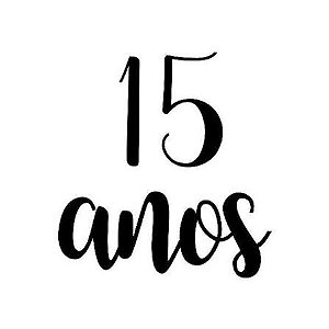 TRANSFER P/ BALAO LETTERING QUINZE ANOS PRETO M