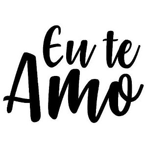 TRANSFER P/ BALAO LETTERING TE AMO BRANCO PP