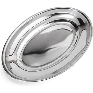 TRAVESSA DE INOX SILVER 29CM EM CASA TEM