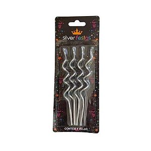 VELA ESPIRAL PRATEADA V061 SILVER FESTAS