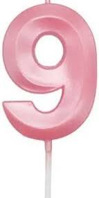 VELA MINI DESIGN ROSA NUMERO 9 SILVER FESTAS