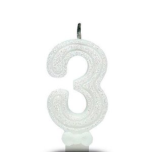VELA SUPER NUMERO SIMPLES BRANCO Nº 3 CURIFEST