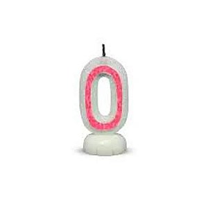 VELA SUPER NUMERO SIMPLES ROSA Nº 0 CURIFEST