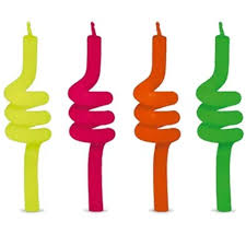 VELA TUBO NEON COLORIDA V027 SILVER FESTAS