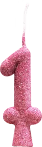 VELA TUBULAR PREMIUM C/PALITO N.1 PINK PRATICA ESTAMPA