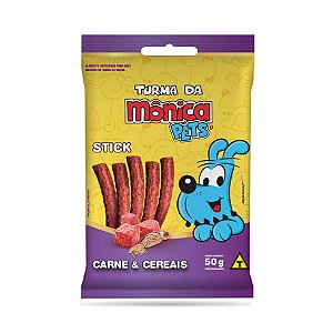 Petisco Turma da Mônica Pets Stick para Cães Adultos Sabor Carne e Cereais - 50g
