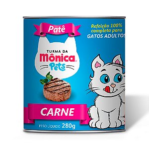 Ração Úmida Turma da Mônica Pets Patê para Gatos Adultos Sabor Carne 280 g